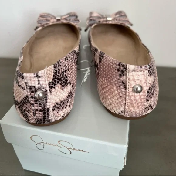 Jessica Simpson Marieta Ballet Flat Snake Print Bow Flat Women’s Size 10 M - Picture 7 of 17